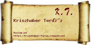 Kriszhaber Teréz névjegykártya
